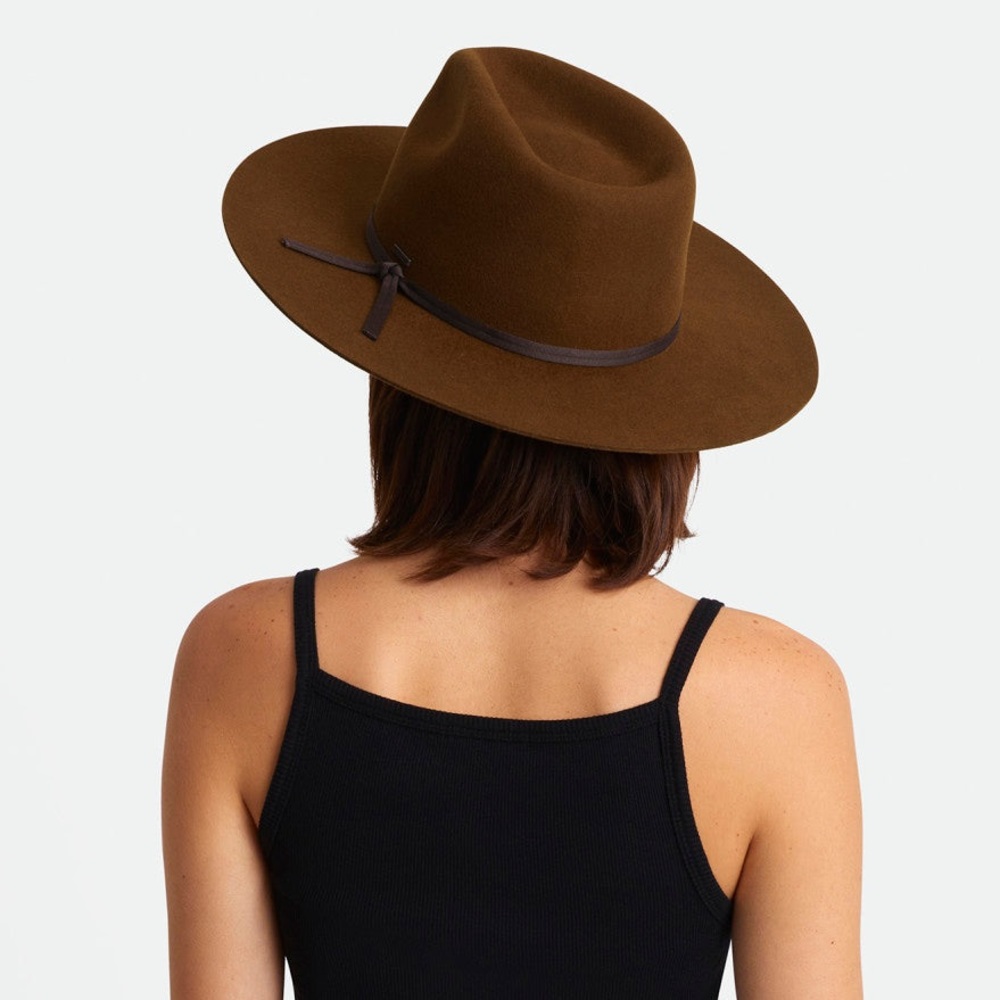 Brixton Cohen Cowboy Wide Brim Hat in Coffee